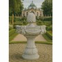 Casa Padrino Barock Springbrunnen Grau  70 x H. 120 cm - Barock Garten Deko Brunnen 