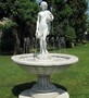 Casa Padrino Barock Springbrunnen Grau  130 x H. 180 cm - Runder Gartenbrunnen - Made in Italy