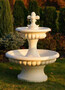 Casa Padrino Barock Springbrunnen Sandfarben  120 x H. 157 cm - Prunkvoller Gartenbrunnen im Barockstil - Runder Gartendeko Stein Brunnen - Barock Garten Deko Accessoires 