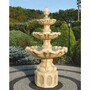Casa Padrino Barock Springbrunnen Beige  89 x H. 172 cm - Prunkvoller Gartenbrunnen
