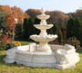 Casa Padrino Barock Springbrunnen Umrandung Wei�  270 x H. 44 cm - Prunkvolle Gartenbrunnen Umrandung - Brunnen Umrandung - Prunkvolle Gartendeko im Barockstil