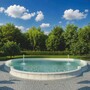 Casa Padrino Barock Springbrunnen Umrandung Wei� / Grau 950 x 900 cm - Prunkvolle Barock Garten Deko - Barockstil Garten Accessoires
