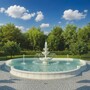 Casa Padrino Barock Springbrunnen Umrandung Wei� / Grau 950 x 900 cm - Prunkvolle Barock Garten Deko - Barockstil Garten Accessoires
