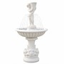 Casa Padrino Barock Springbrunnen mit Wasserd�senring Wei�  92 x H. 167 cm - Prunkvoller Barockstil Gartenbrunnen - Barock Garten Deko