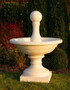 Casa Padrino Barock Springbrunnen Sandfarben  102 x H. 151 cm - Prunkvoller Gartenbrunnen im Barockstil - Runder Gartendeko Stein Brunnen - Barock Garten Deko Accessoires 
