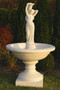 Casa Padrino Barock Springbrunnen Sandfarben  102 x H. 171 cm - Prunkvoller Gartenbrunnen im Barockstil - Runder Gartendeko Stein Brunnen - Barock Garten Deko Accessoires 
