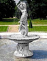 Casa Padrino Jugendstil Springbrunnen Grau  145 x H. 234 cm - Prunkvoller Gartenbrunnen - Gartendeko Brunnen - Barock & Jugendstil Garten Deko Accessoires