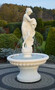 Casa Padrino Barock Springbrunnen Wei�  120 x H. 196 cm - Prunkvoller Gartenbrunnen im Barockstil - Runder Gartendeko Stein Brunnen - Barock Garten Deko Accessoires