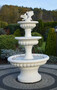 Casa Padrino Barock Springbrunnen mit 2 dekorativen Tauben Wei�  120 x H. 186 cm - Prunkvoller Gartenbrunnen im Barockstil - Runder Gartendeko Stein Brunnen - Barock Garten Deko Accessoires