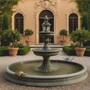Casa Padrino Barock Springbrunnen mit Brunnenumrandung Grau  400 x H. 280 cm - Nostalgischer Gartenbrunnen - Hotel Brunnen - Garten Deko