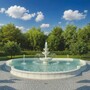 Casa Padrino Barock Springbrunnen mit Wasserd�senring und Brunnenumrandung Wei� / Grau 950 x 900 x H. 220 cm - Nostalgischer Gartenbrunnen - Hotel Brunnen