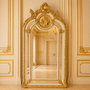 Casa Padrino Barock Standspiegel Creme / Gold 115 x H. 215 cm - Handgefertigter Antik Stil Ganzk�rperspiegel - Garderoben Spiegel - Schlafzimmer Spiegel - Barock M�bel 