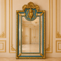 Casa Padrino Barock Standspiegel Gold / Gr�n 115 x H. 215 cm - Handgefertigter Antik Stil Ganzk�rperspiegel - Garderoben Spiegel - Schlafzimmer Spiegel - Barock M�bel 