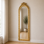 Casa Padrino Barock Standspiegel Gold 60 x H. 190 cm - Handgefertigter Antik Stil Ganzk�rperspiegel - Garderoben Spiegel - Schlafzimmer Spiegel - Barock M�bel 