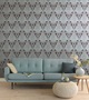 Casa Padrino Barock Textiltapete Dunkelbraun / Hellblau 10,05 x 0,53 m - Barock Tapete - Deko Accessoires