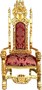 Casa Padrino Barock Thron Sessel Bordeaux Muster  / Gold K�nigssessel - Hochzeitssessel - Riesensessel  