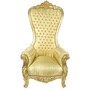 Casa Padrino Barock Thron Sessel Majestic Gold Muster / Gold - Riesensessel -Thron Stuhl Tron
