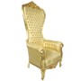 Casa Padrino Barock Thron Sessel Majestic Gold Muster / Gold - Riesensessel -Thron Stuhl Tron