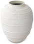 Casa Padrino Luxus Tonvase Matt Wei�  70 x H. 100 cm - Handgefertigte Runde Deko Vase - Wohnzimmer Deko - Garten Deko - Deko Accessoires