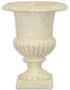 Casa Padrino Barock Vase Creme  17 x H. 21,8 cm - Kleine runde Gusseisen Blumenvase - Garten Deko Vase - Barock Deko Accessoires 