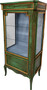 Casa Padrino Barock Vitrine Antik Stil Gr�n / Gold Vitrinenschrank 160 cm - Wohnzimmer Schrank - Antik Stil M�bel