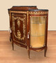 Casa Padrino Barock Vitrine Braun / Gold - 140 x 40 x H 145 cm Prunkvoller Barock Vitrinenschrank mit Glast�r -  Barock Wohnzimmer M�bel