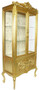 Casa Padrino Barock Vitrine Gold / Cremefarben 100 x 40 x H. 170 cm - Prunkvoller Barock Vitrinenschrank mit 2 Glast�ren wundersch�nen Verzierungen und Glitzersteinen