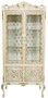 Casa Padrino Barock Vitrine Cremefarben / Beige / Gold 100 x 40 x H. 170 cm - Prunkvoller Barock Vitrinenschrank mit 2 Glast�ren wundersch�nen Verzierungen und Glitzersteinen