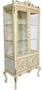 Casa Padrino Barock Vitrine Cremefarben / Beige / Gold 100 x 40 x H. 170 cm - Prunkvoller Barock Vitrinenschrank mit 2 Glast�ren wundersch�nen Verzierungen und Glitzersteinen