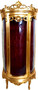 Casa Padrino Barock Vitrine Gold / Bordeaux  - Vitrinenschrank - Wohnzimmerschrank Glasvitrine - Antik Look Glas Schrank 