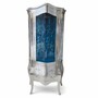 Casa Padrino Barock Vitrine Silber / Blau H. 185 cm - Barock M�bel 