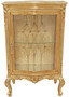 Casa Padrino Barock Vitrine Gold / Creme - Handgefertigter Massivholz Vitrinenschrank mit Glitzersteinen und Marmorplatte - Wohnzimmer M�bel im Barockstil - Barock M�bel