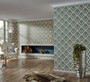 Casa Padrino Barock Vliestapete Beige / Blau - Barockstil Tapete mit elegantem Muster - Barock Deko Accessoires