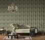 Casa Padrino Barock Vliestapete Grau / Schwarz / Silber / Gold - Barockstil Wohnzimmer Tapete mit elegantem Muster - Barock Deko Accessoires