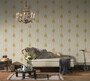 Casa Padrino Barock Vliestapete Cremefarben / Beige / Gold - Barockstil Wohnzimmer Tapete mit elegantem Blumenmuster - Barock Wanddeko