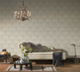 Casa Padrino Barock Vliestapete Grau / Silber - Barockstil Wohnzimmer Tapete mit elegantem Blumenmuster - Barock Deko Accessoires