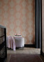 Casa Padrino Barock Vliestapete Orange / Creme - Barockstil Wohnzimmer Tapete mit elegantem Muster - Wanddeko im Barockstil - Barock Tapeten - Tapeten im Barockstil - Barock Wohnzimmer Deko