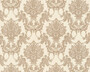 Casa Padrino Barock Vliestapete Beige / Braun - Barockstil Tapete mit elegantem Muster - Barock Deko Accessoires