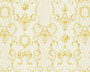 Casa Padrino Barock Vliestapete Creme / Gold - Barockstil Wohnzimmer Tapete mit elegantem Muster - Barock Deko Accessoires