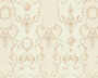 Casa Padrino Barock Vliestapete Beige / Creme / Kupfer - Barockstil Wohnzimmer Tapete mit elegantem Muster - Barock Deko Accessoires