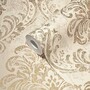 Casa Padrino Barock Vliestapete Creme / Gold Metallic