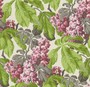 Casa Padrino Barock Vliestapete mit Blumenmuster Creme / Gr�n / Grau / Rosa / Lila 10,05 x 0,52 m - Deko Accessoires