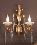 Casa Padrino Barock Wandleuchte Gold B. 40 x T. 50 cm 2-flammig - Handgefertigte Leuchte aus Italien - Barock Leuchten 
