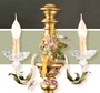 Casa Padrino Barock Wandleuchte Gr�n Gelb Elfenbein B. 35 x T. 38 cm 2-flammig - Handgefertigte Leuchte aus Italien - Barock Leuchten 