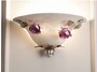 Casa Padrino Barock Wandleuchte Silber Fuchsia B. 36 x T. 18 cm 2-flammig - Handgefertigte Leuchte aus Italien - Barock Leuchten 