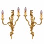 Casa Padrino Luxus Barock Wandleuchten Set Gold H. 42 cm - Barock Leuchten 
