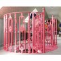 Casa Padrino Barock Wendeltreppe / Spiraltreppe mit Gel�nder linke Seite Rosa H. 240 cm