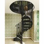 Casa Padrino Barock Wendeltreppe / Spiraltreppe mit Gel�nder linke Seite Schwarz H. 240 cm 