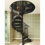 Casa Padrino Barock Wendeltreppe / Spiraltreppe mit Gel�nder rechte Seite Schwarz H. 240 cm 