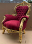 Casa Padrino Barock Sessel Bordeauxrot / Gold - Handgefertigter Antik Stil Wohnzimmer Sessel - Antik Stil M�bel - Barock Wohnzimmer M�bel